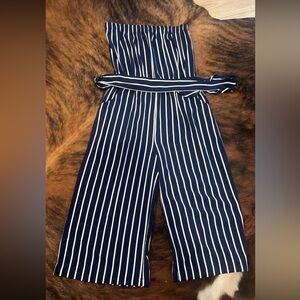 Navy Striped Women's Jumpsuit